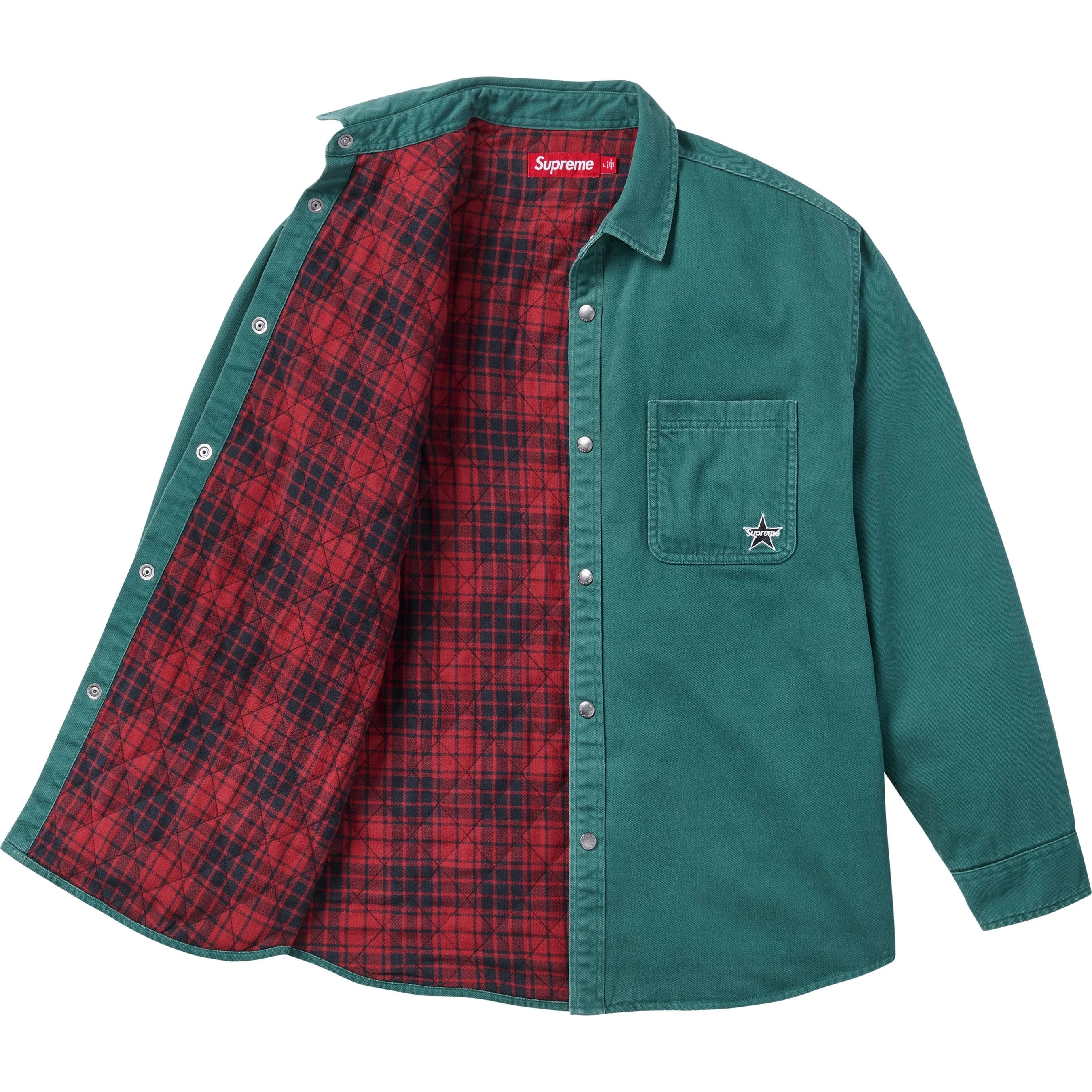 Quilted Lined Denim Snap Shirt view 3